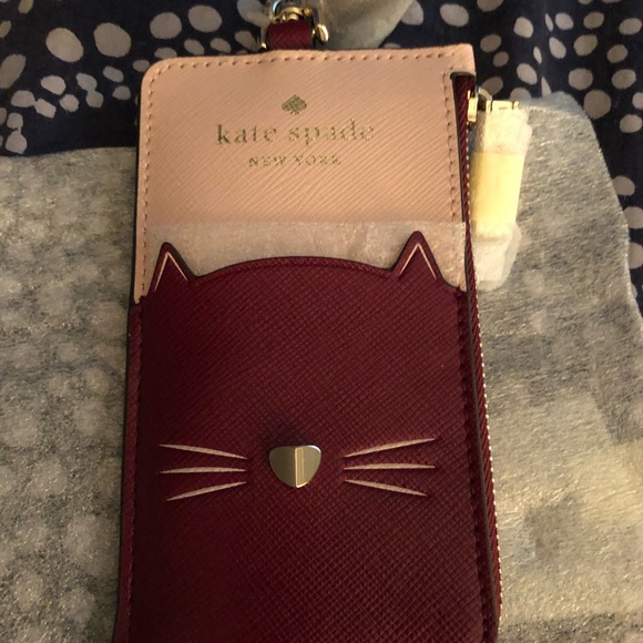 Authentic Kate Spade Cat Lanyard badge holder NWT